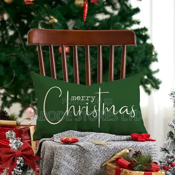 12 X 20 Green Merry. Christmas Throw Pillow