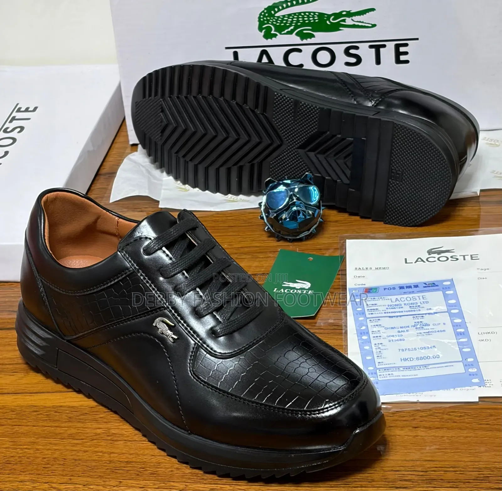 Fashionable Lacoste Black and Brown Shoe