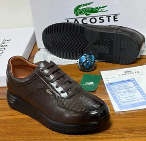 Fashionable Lacoste Black and Brown Shoe