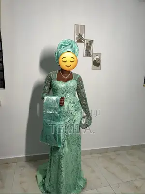 Mint Green Beaded Lace Dress With Corset
