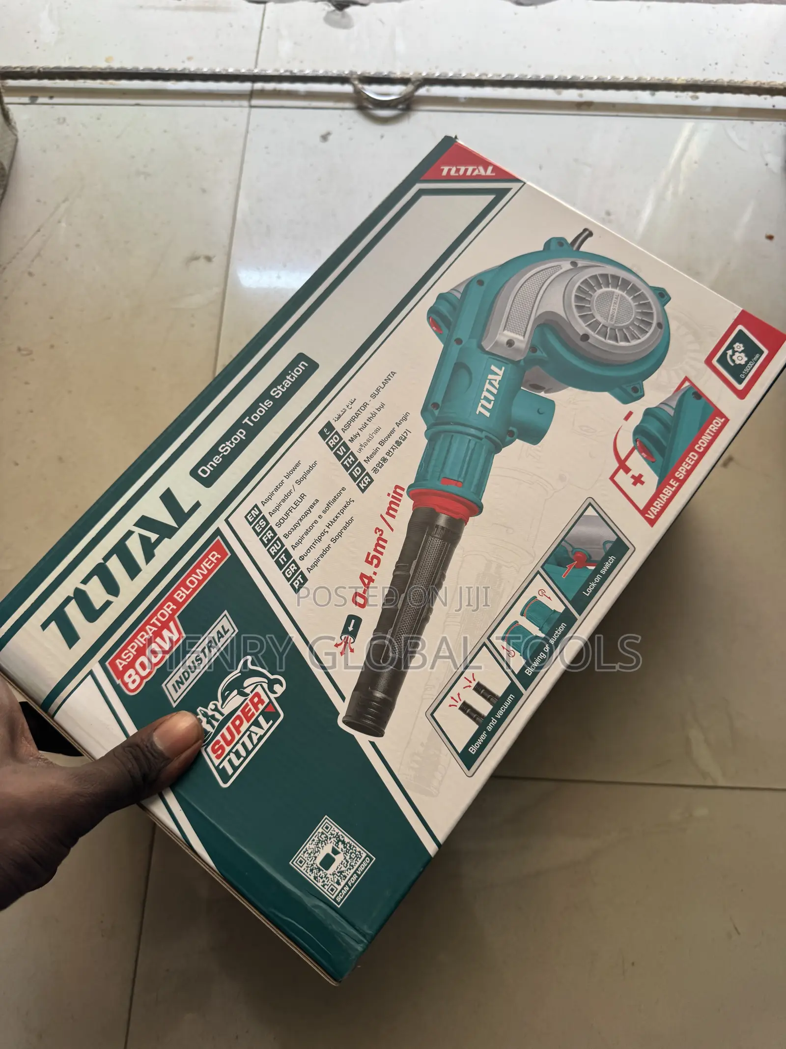 TOTAL 800W Industrial Aspirator Blower – Variable Speed Control