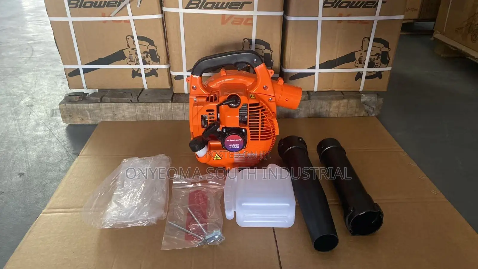 Shows an EB260 2-Stroke Petrol Handheld Leaf Blower