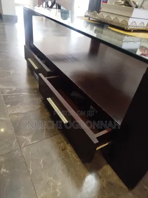 Solid Wood Centre Table With Solid Glass