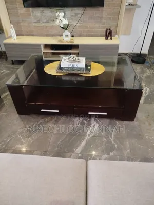 Solid Wood Centre Table With Solid Glass