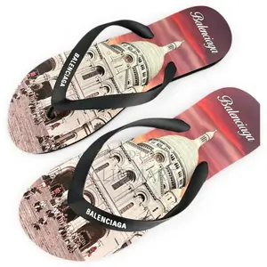 Balenciaga Paris Tourist Graphic & Solid Logo Flip-Flops