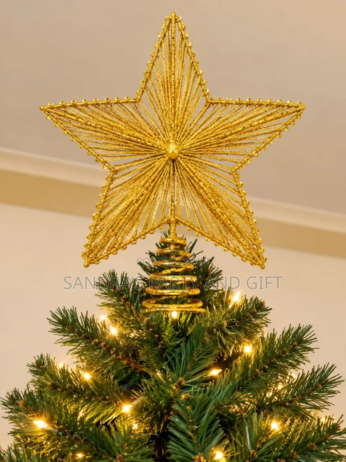 Gold and Silver Christmas Tree Star Topper