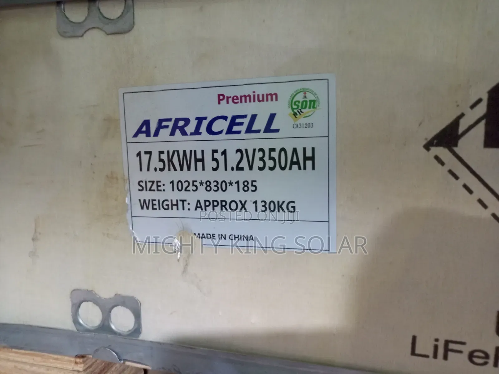 17.5kwh Africell Lithium Iron Battery Flat