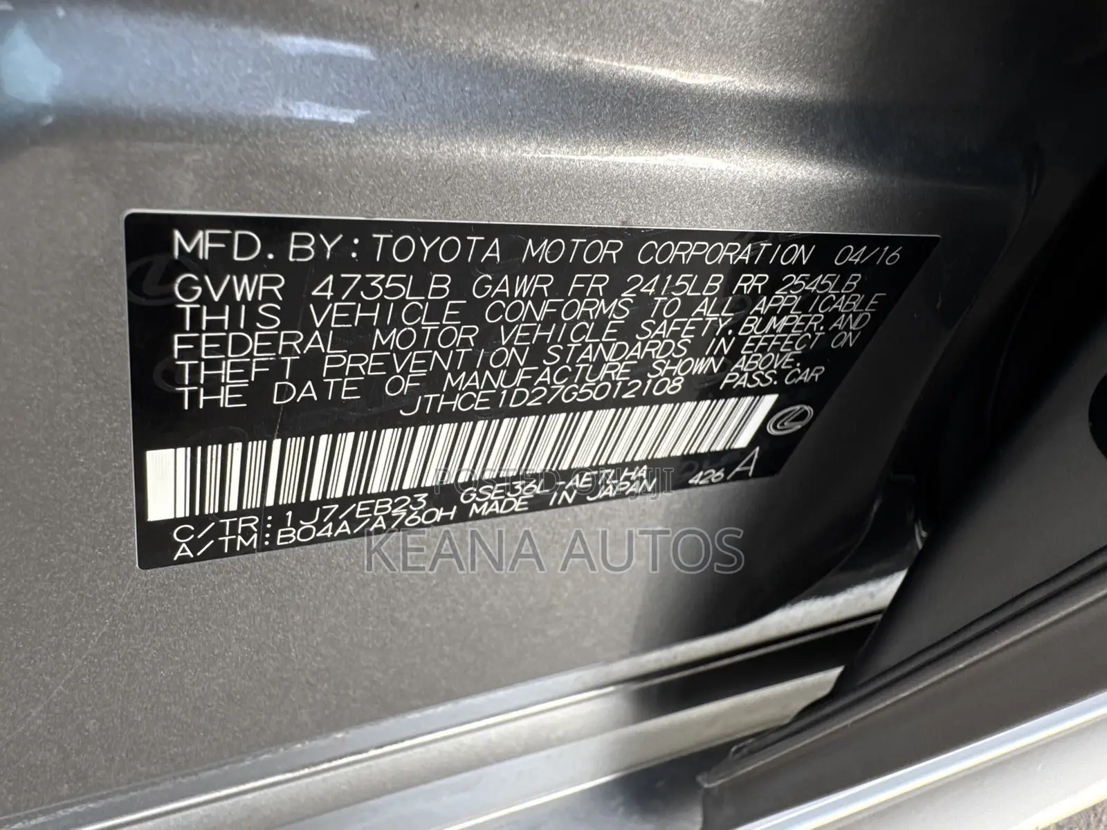 Lexus IS 350 AWD 2016 Black