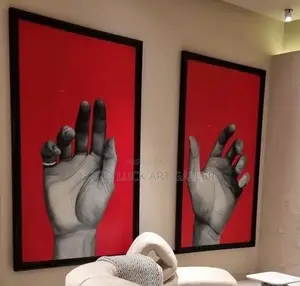 Bold Hands on a Vibrant Red Background