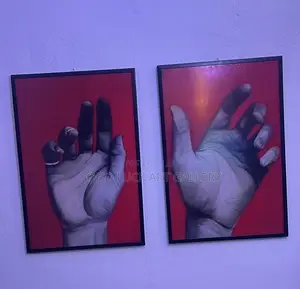 Bold Hands on a Vibrant Red Background