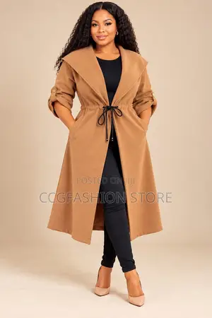 American Hooded Mid-Length Woolen Coat