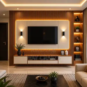 Floating Minimalist Console a Sleek Cream Floating Cabinet