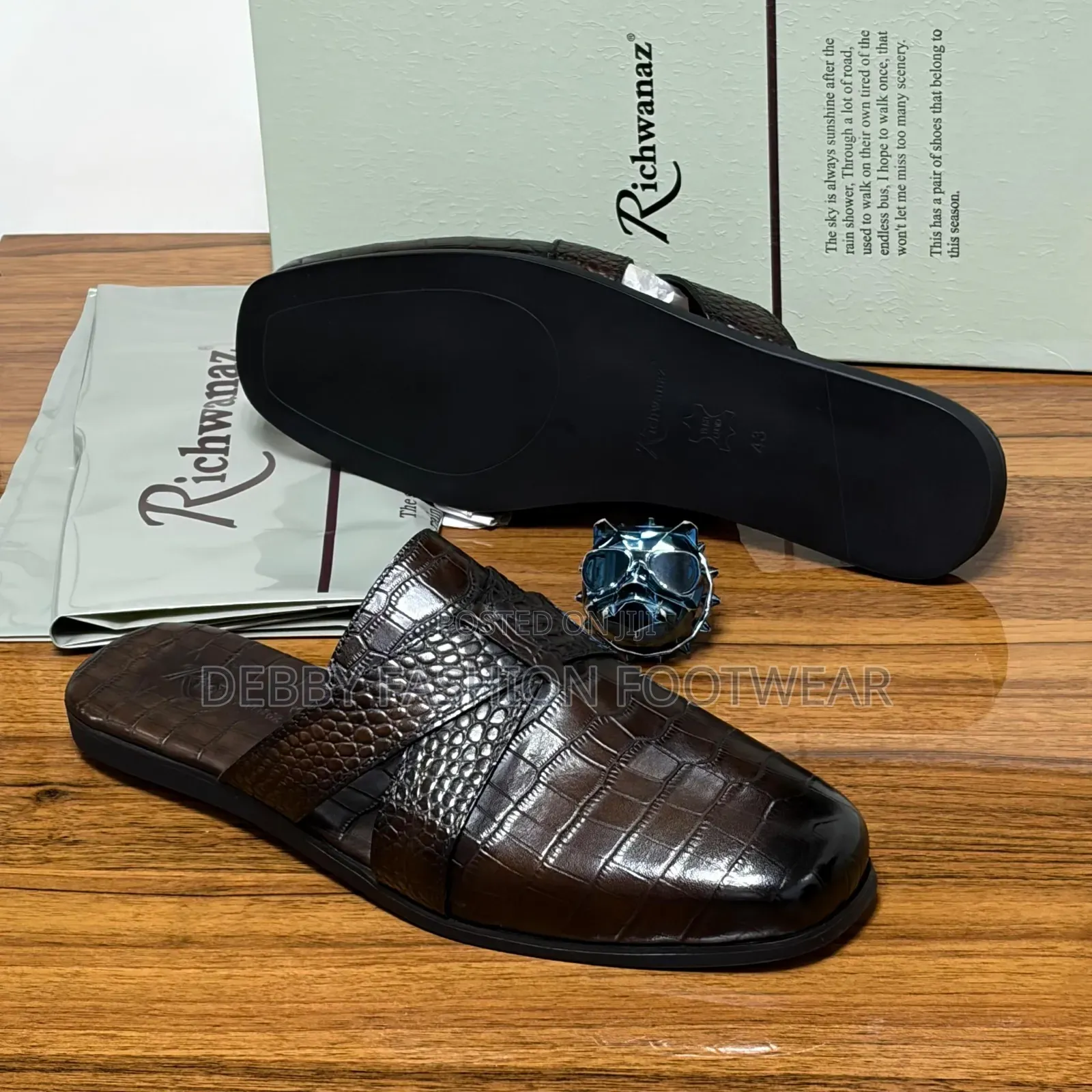 High Quality Luxury Black and Brown Half Shoe
