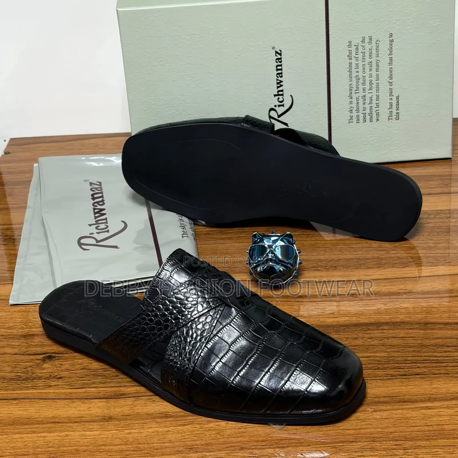 High Quality Luxury Black and Brown Half Shoe