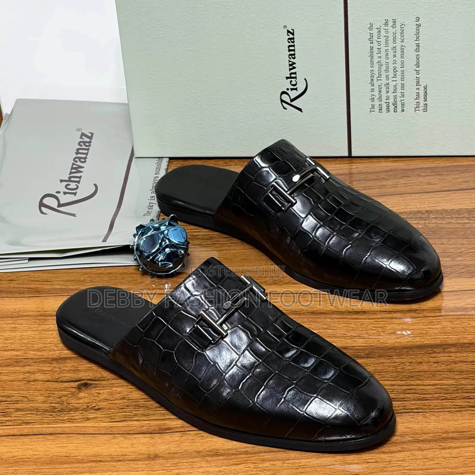 High Quality Luxury Black and Brown Half Shoe
