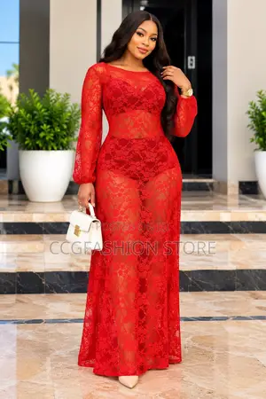 Red Lace Gown Dress