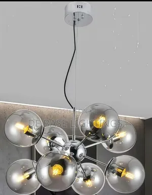 Smoked Glass Globe Pendant Chandelier