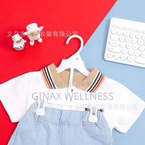 Children's Plastic Clothes Hanger With Strong Trouser Clips (10pieces)