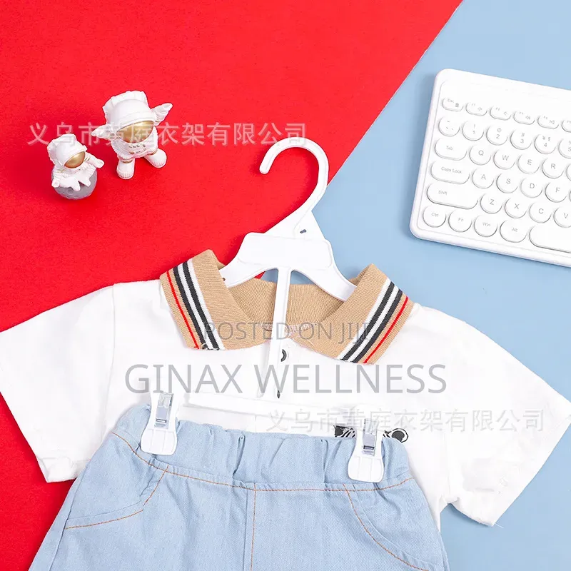 Children's Plastic Clothes Hanger With Strong Trouser Clips (10pieces)