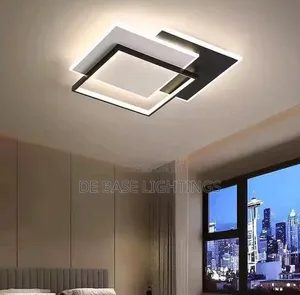 Black and White Square Flush Mount Ceiling Light