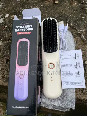 Portable Wireless Hot Comb Brush Professional Hair Straightener