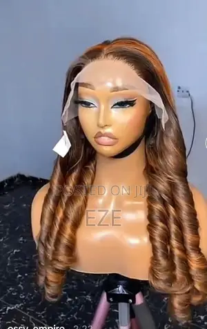 20 Inches Bouncy Curls Lace Frontal Wig Human Hair Benin