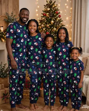 Family Matching Navy Santa & Christmas Tree Pajama Set