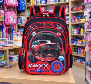 Kids’ 3D Racing Car School Backpack – Red and Black
