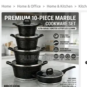 BROCOOK 10 PCS Die-Cast Non-Stick Granite Cookware Set 20-32cm