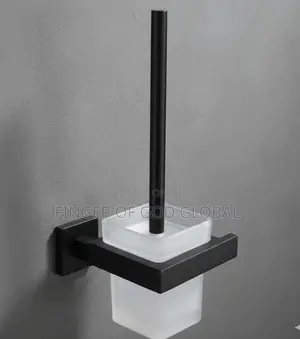 Wall-Mounted Black Toilet Brush Holder
