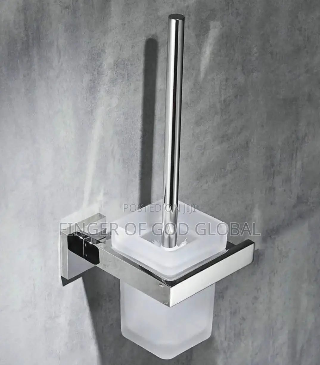 Wall-Mounted Black Toilet Brush Holder