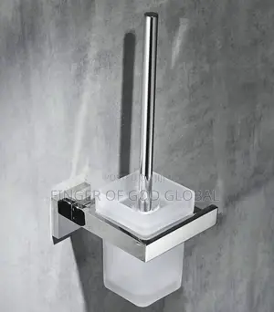 Wall-Mounted Black Toilet Brush Holder