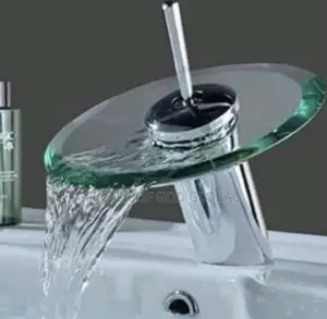 Modern Waterfall Glass Bathroom Basin Faucet
