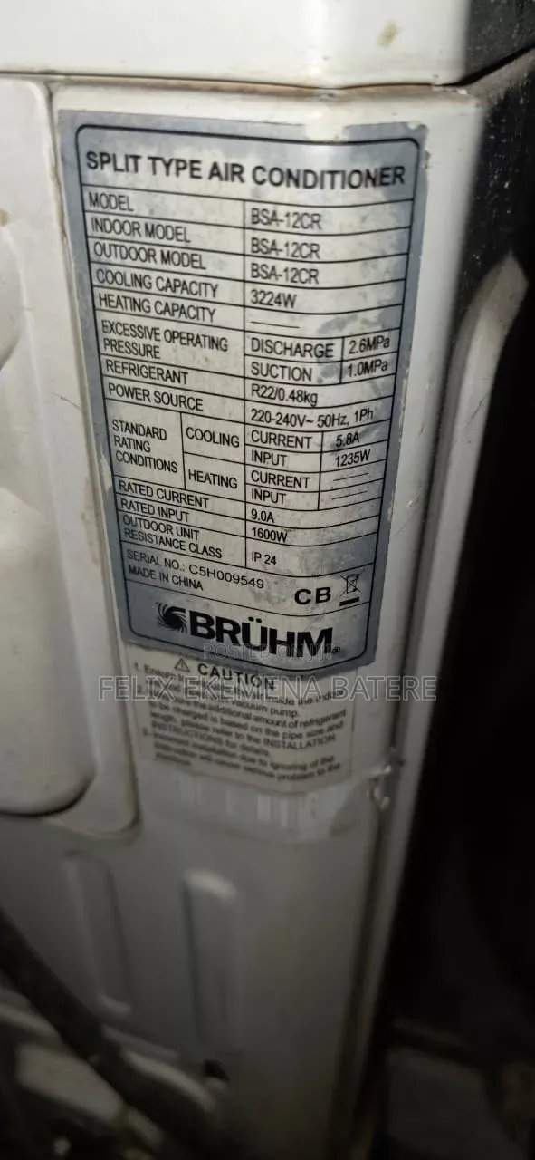 Bruhm 1.5HP Air Conditioner