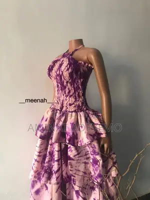 A Smokey Four Tiered Sleeveless Gown |Ankara