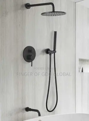 Matte Black Concealed Shower Set With Rainfall Shower Head