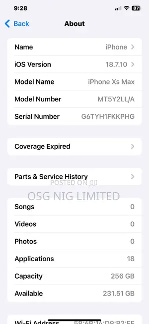 Apple iPhone XS Max 256 GB Black