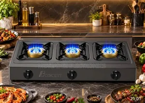 Boscon 3face Burner High Quality Non Stick Table Gas Cooker
