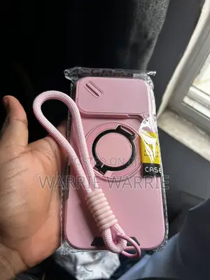 iPhone 17 Pro Max Phone Case (Pink, Camera Protector With Short Strap)
