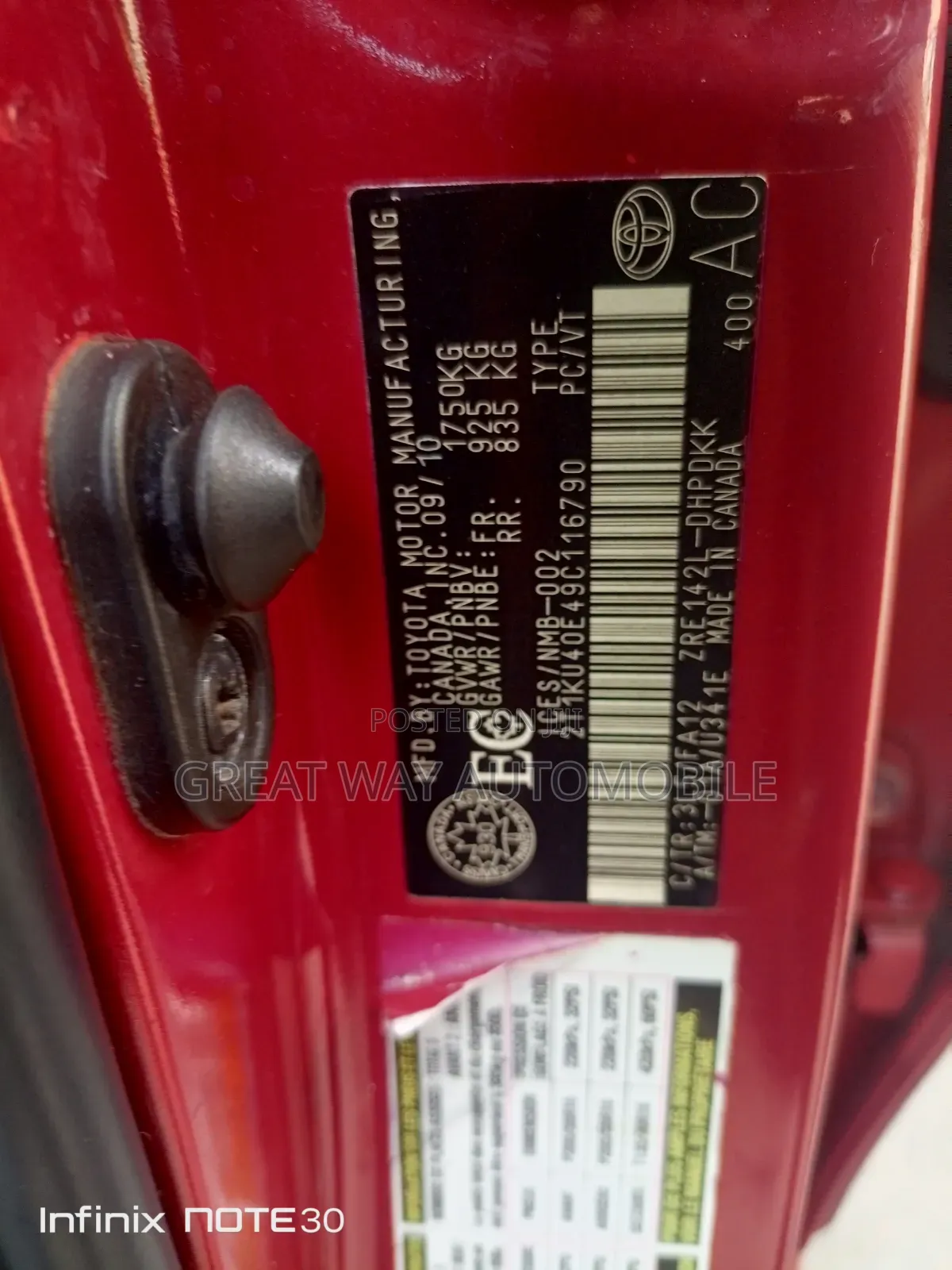Toyota Matrix 2009 Red