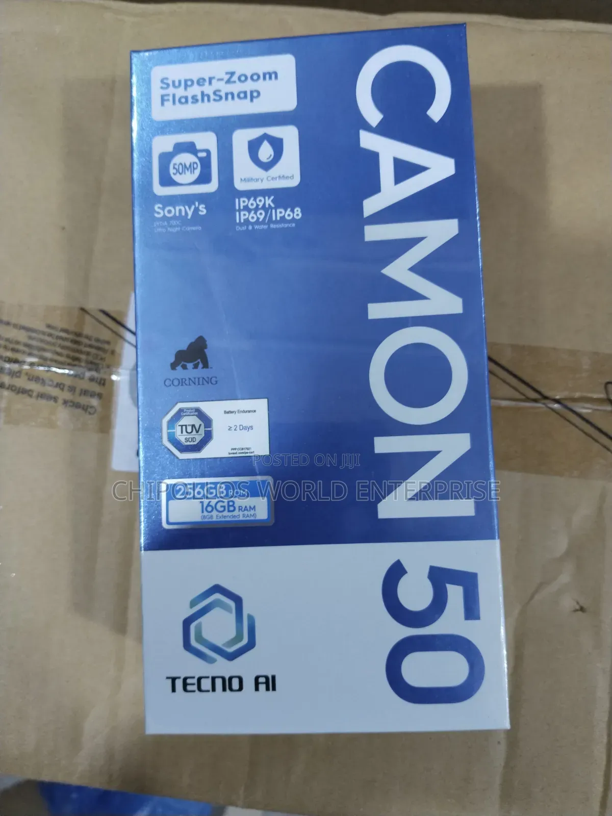 New Tecno Camon 50 256 GB Black