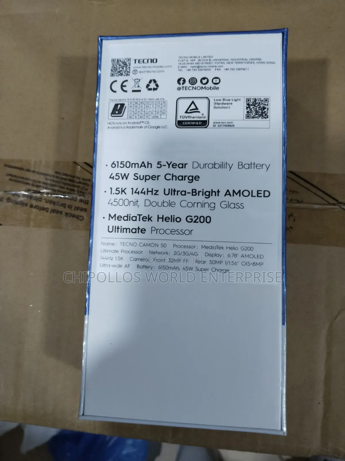 New Tecno Camon 50 256 GB Black