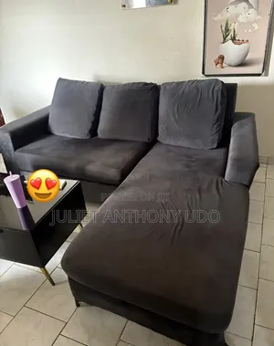 L Shaped Couch Black