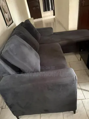 L Shaped Couch Black