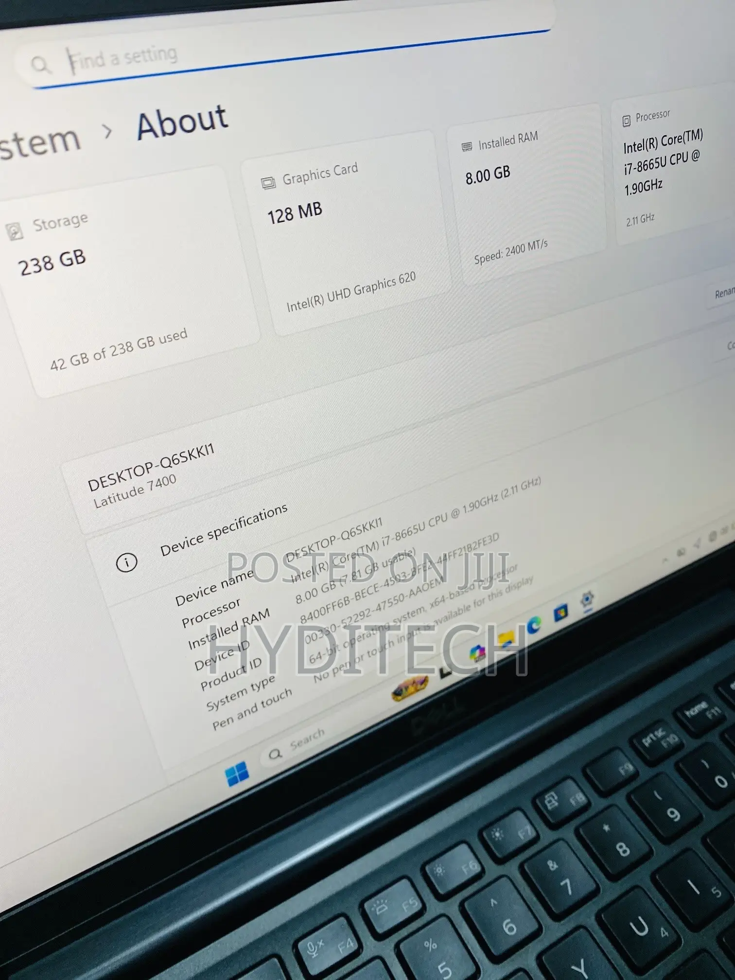 Laptop Dell Latitude 7400 8GB Intel Core i7 SSD 256GB