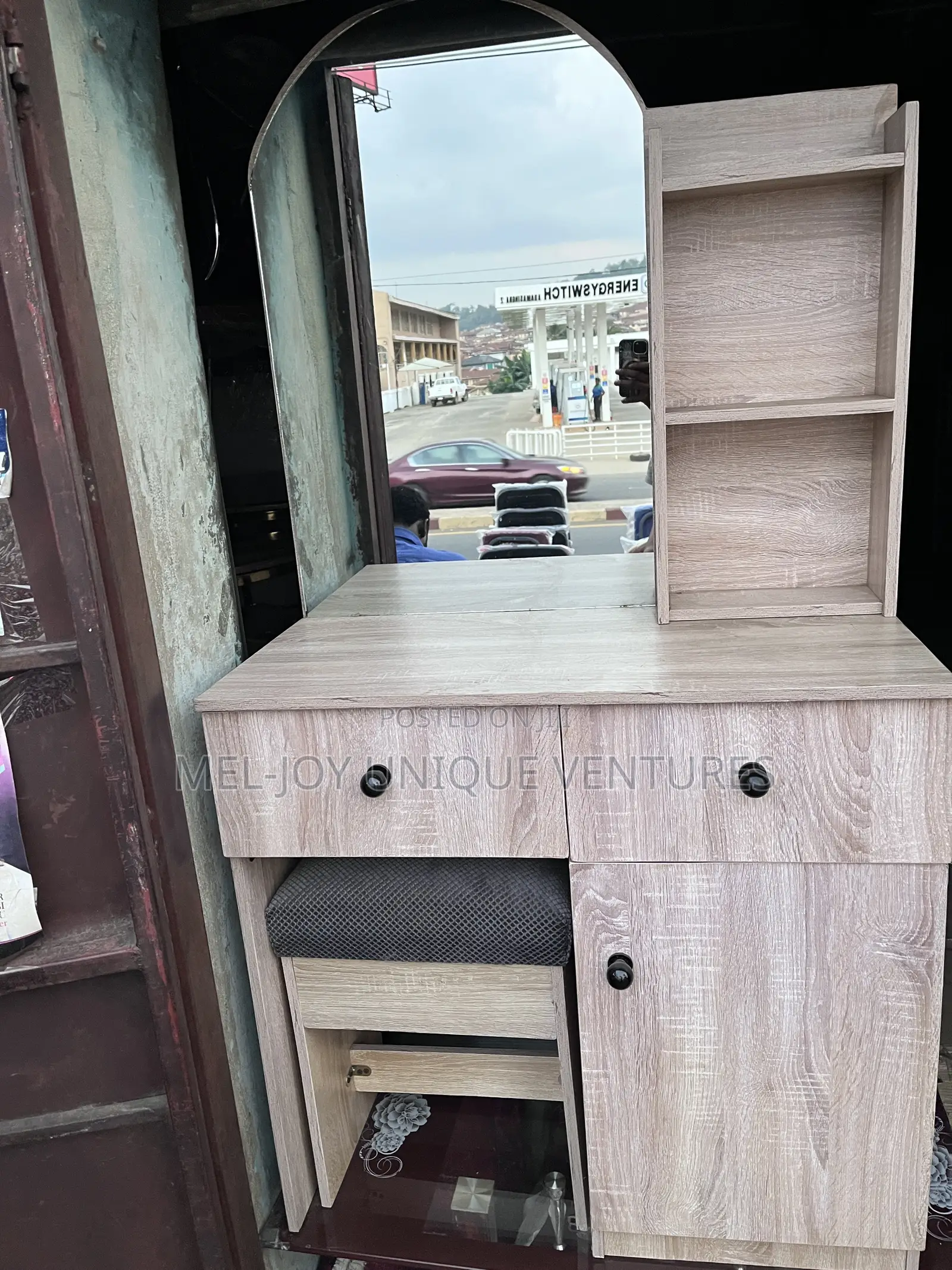 Dressing Table With Mirror, Drawers, Storage Cabinet and Matching