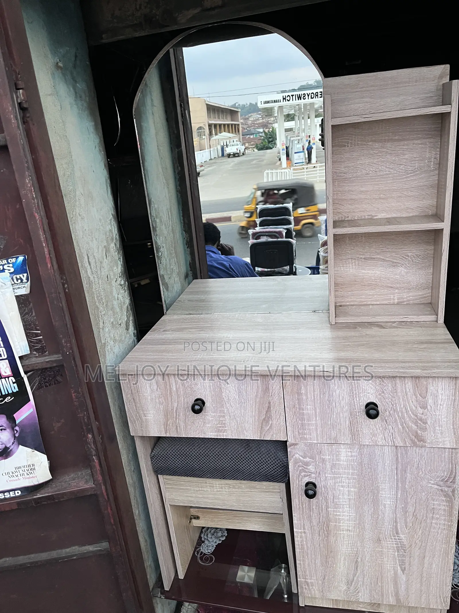 Dressing Table With Mirror, Drawers, Storage Cabinet and Matching