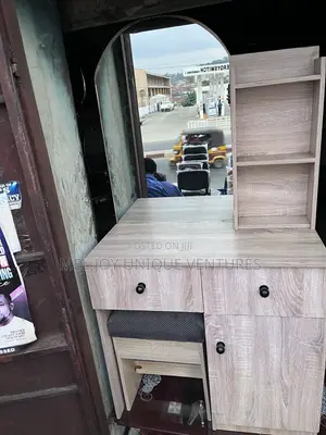 Dressing Table With Mirror, Drawers, Storage Cabinet and Matching