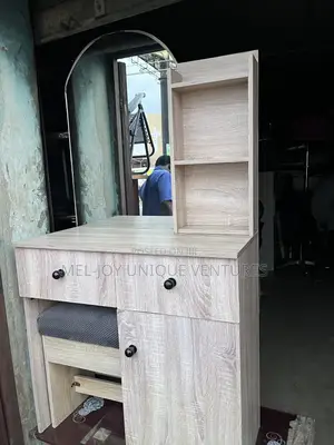 Dressing Table With Mirror, Drawers, Storage Cabinet and Matching
