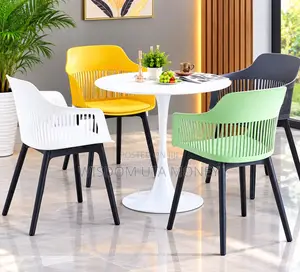 Elegant Modern Dining Table Set With 4 Colourful Designer Chairs